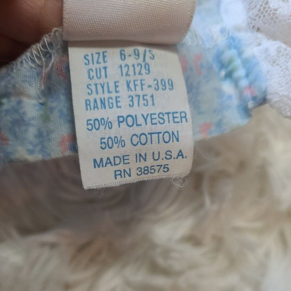 Vintage Infant Blouse Size 6-9 Months EUC Floral Design Lace Ribbon Detail USA - Picture 6 of 6